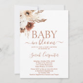 Boho Baby in Bloom Baby shower Girl Invitation Kaart (Voorkant)