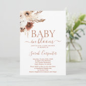 Boho Baby in Bloom Baby shower Girl Invitation Kaart (Staand voorkant)