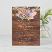 Boho Baby in Bloom Baby shower Kaart (Staand voorkant)