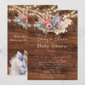 Boho Baby in Bloom Baby shower Kaart (Voorkant / Achterkant)