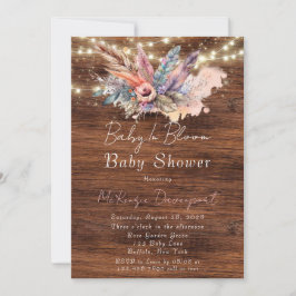 Boho Baby in Bloom Baby shower Kaart