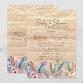 Boho Baby in Bloom Baby shower Kaart (Voorkant / Achterkant)