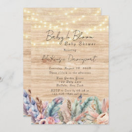 Boho Baby in Bloom Baby shower Kaart