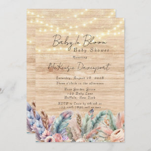 Boho Baby in Bloom Baby shower Kaart
