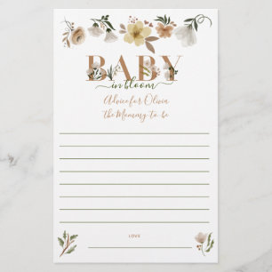 Boho Baby in Bloom Baby shower Ouderlijk advies Flyer