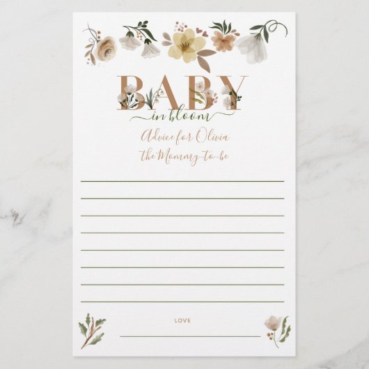 Boho Baby in Bloom Baby shower Ouderlijk advies Flyer (Voorkant)