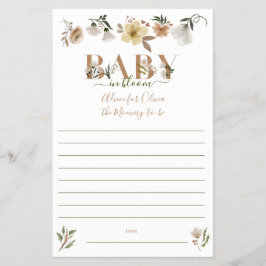 Boho Baby in Bloom Baby shower Ouderlijk advies Flyer