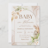 Boho Baby in Bloom Baby shower Pampas Floral Kaart (Voorkant)