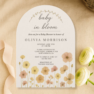 Boho Baby In Bloom Bloemige Baby Shower  Kaart