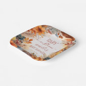 Boho Baby in Bloom Fall Floral Frame Baby Shower Papieren Bordje (Gebogen)