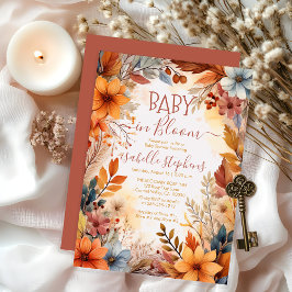 Boho Baby in Bloom Herfst Floral Lijst Baby shower Kaart