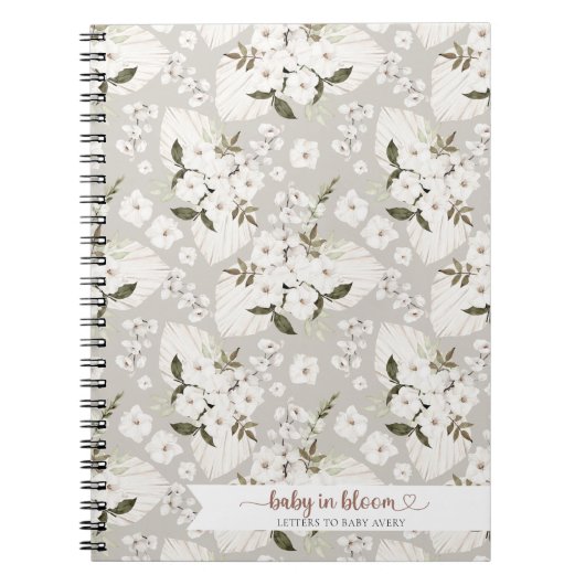 Boho Baby in Bloom Letters to Baby Journal Noteboo Notitieboek (Voorkant)