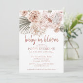 Boho Baby In Bloom Pampas Grass Meisje Baby shower Kaart (Staand voorkant)