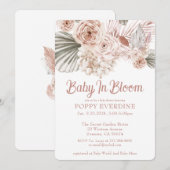 Boho Baby In Bloom Pampas Grass Meisje Baby shower Kaart (Voorkant / Achterkant)