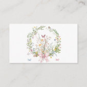 Boho Baby in Bloom Pink Bow Baby shower Verzoek Informatiekaartje (Achterkant)