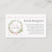 Boho Baby in Bloom Pink Bow Baby shower Verzoek Informatiekaartje (Voorkant)