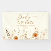 Boho Baby In Bloom Wilde Bloem Baby Shower Spandoek (Horizontaal)