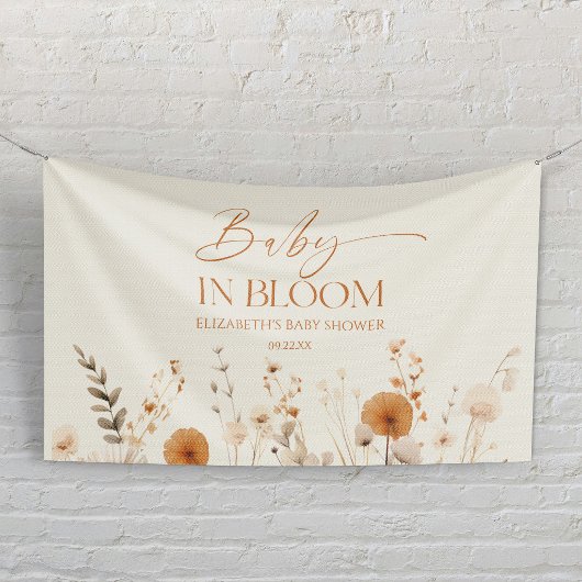 Boho Baby In Bloom Wilde Bloem Baby Shower Spandoek
