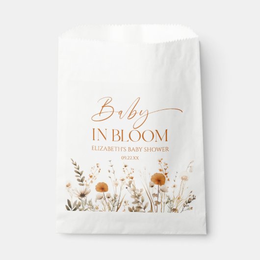 Boho Baby in Bloom Wildflower Baby shower Bedankzakje (Voorkant)