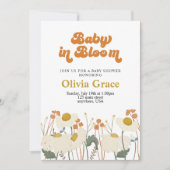 Boho Baby in Bloom Wildflower baby shower Kaart (Voorkant)