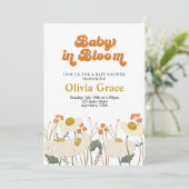 Boho Baby in Bloom Wildflower baby shower Kaart (Staand voorkant)