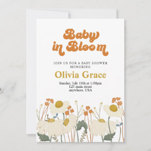 Boho Baby in Bloom Wildflower baby shower Kaart