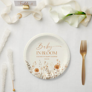 Boho Baby in Bloom Wildflower Baby shower Papieren Bordje