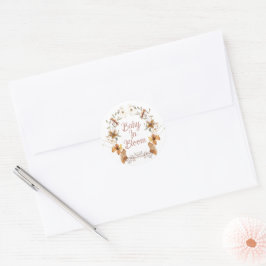 Boho Baby in Bloom Wildflower Baby shower Ronde Sticker