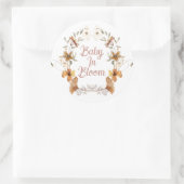 Boho Baby in Bloom Wildflower Baby shower Ronde Sticker (Tas)