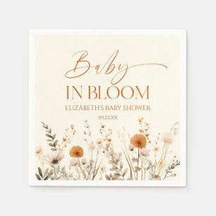 Boho Baby in Bloom Wildflower Baby shower Servet