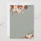 Boho Baby in Bloom Wildflower Green Baby shower Kaart (Achterkant)