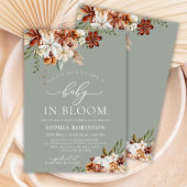 Boho Baby in Bloom Wildflower Green Baby shower Kaart