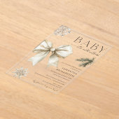 Boho Baby it's cold outside coquette bow shower Acryl Uitnodigingen (Laagn)