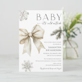 Boho Baby it's cold outside coquette bow shower Kaart (Staand voorkant)