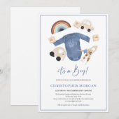 Boho baby jongen kleding en houten speelgoed regen kaart (Voorkant / Achterkant)