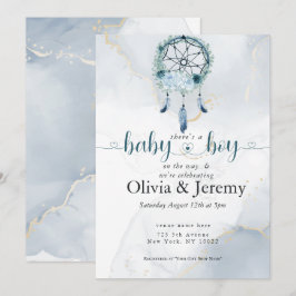 BOHO Baby Jongen Stofblauw en Vaalblauwe Droomvang Kaart