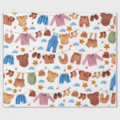 Boho Baby Kleding Baby shower Cadeaupapier (Vlak)