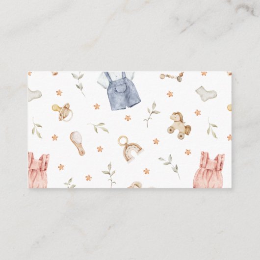 Boho Baby Kleding Baby shower Informatiekaartje (Achterkant)