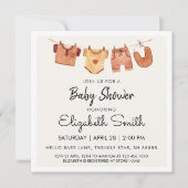 Boho Baby Kleding Baby shower Kaart (Voorkant)