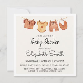 Boho Baby Kleding Baby shower Kaart