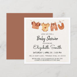 Boho Baby Kleding Baby shower Kaart