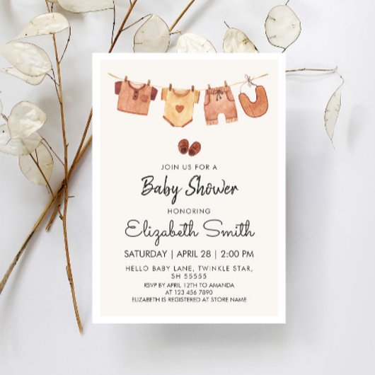 Boho Baby Kleding Baby shower Kaart