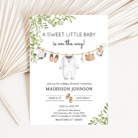 Boho Baby Kleding Baby shower Kaart