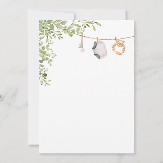 Boho Baby Kleding Baby shower Kaart (Achterkant)