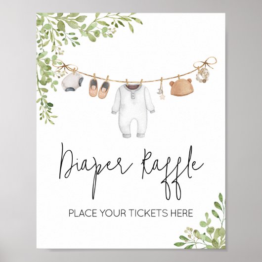 Boho Baby Kleding Baby shower Luier Raffle Poster (Voorkant)