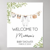Boho Baby Kleding Baby shower Welkom Poster (Voorkant)