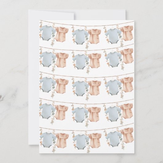 Boho Baby Kleding Geslacht Onthullen Partij Uitnod Kaart (Achterkant)