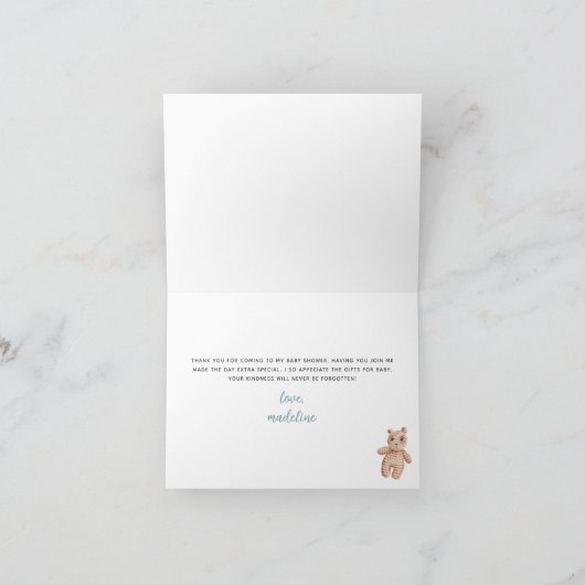 BOHO Baby Kleding Jongen Bedankkaart (Binnen)