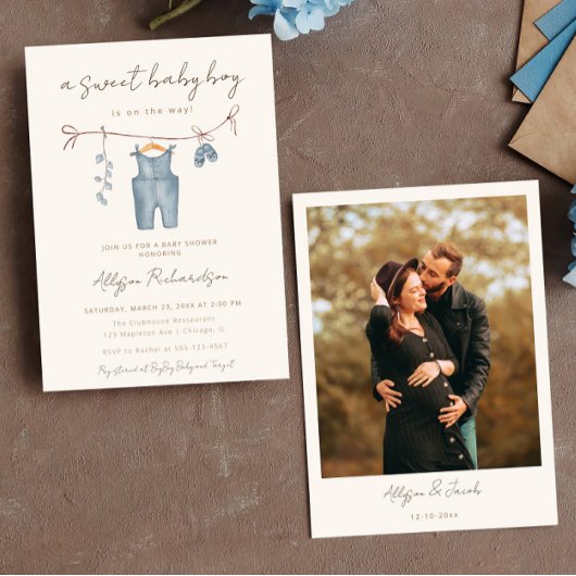 Boho baby kleding lief baby boy baby shower kaart