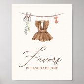 Boho Baby Kleding Meisje Baby shower Favors Sign Poster (Voorkant)